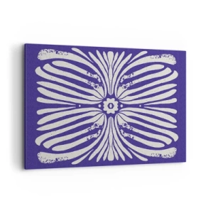 Impression sur toile - Image sur toile - Motif ethnique dans les tons violet et blanc - 120x80cm - Inspirations ethniques - Décoration murale moderne pour le salon et la chambre ARTTOR