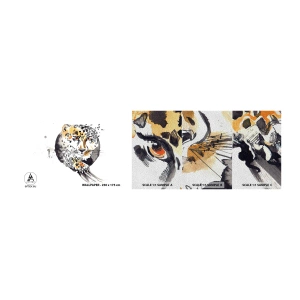 Échantillon de Papier Peint Premium Sand - Drapieżna uroda - Animaux, Panthère, Nature - 100x30 cm