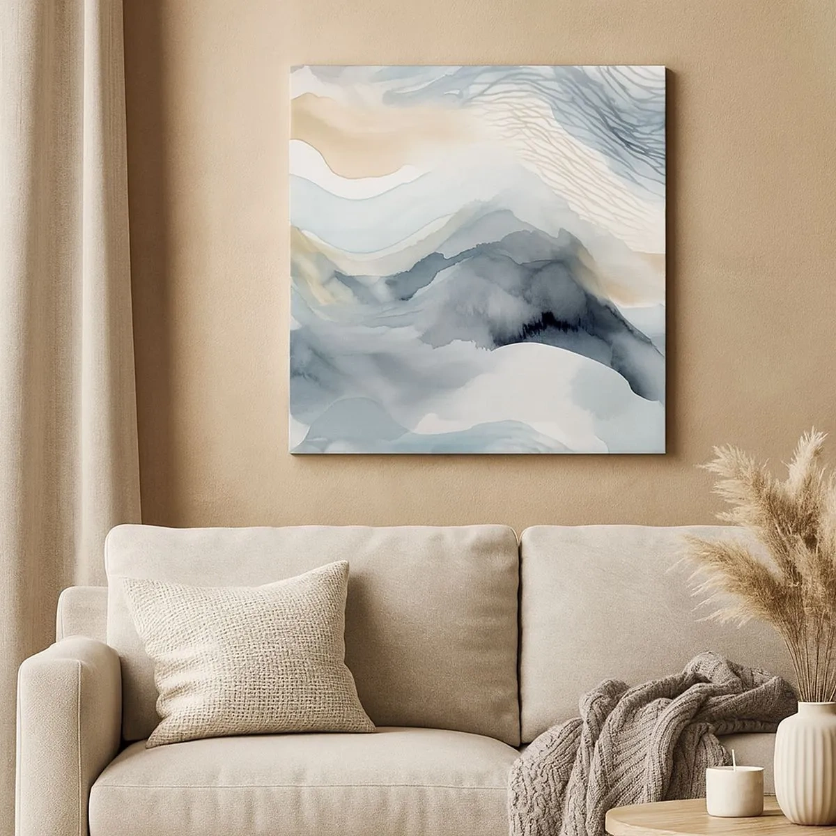 Impression sur toile - Image sur toile - Abstraction enneigée et brumeuse - 30x30 cm