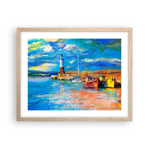 Affiche dans un chêne clair - Poster - Un après-midi dans la baie arc-en-ciel - 50x40 cm