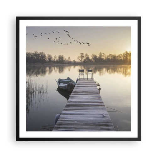 Affiche dans un cadre noir - Poster - Je reviendrai - 60x60 cm