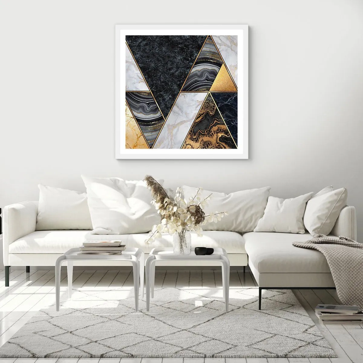 Affiche dans un cadre blanc - Poster - Pierre après pierre - 60x60 cm