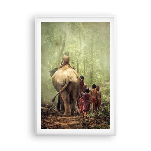 Affiche dans un cadre blanc - Poster - Nouveau livre de la jungle - 61x91 cm