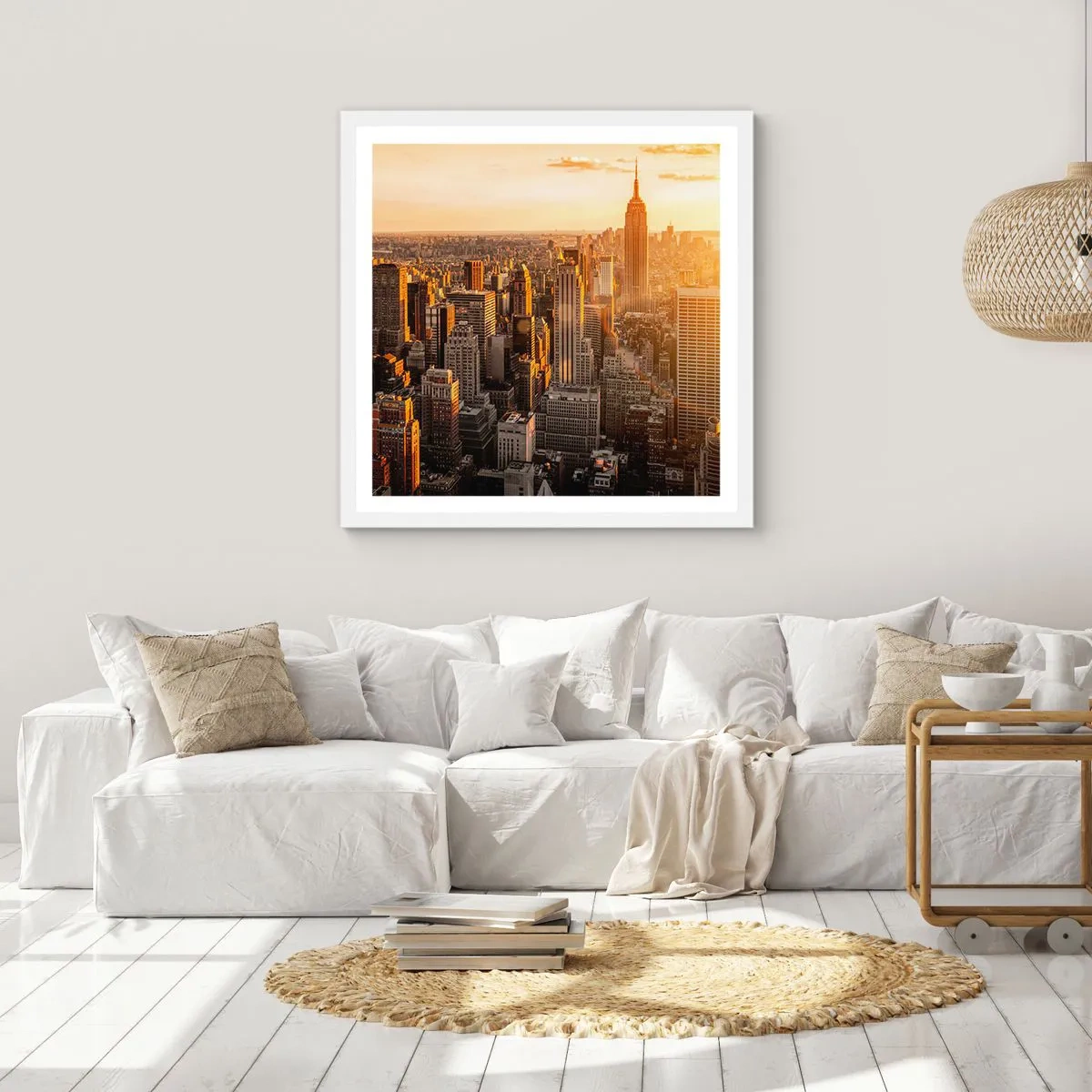 Affiche dans un cadre blanc - Poster - Grandir au soleil - 60x60 cm