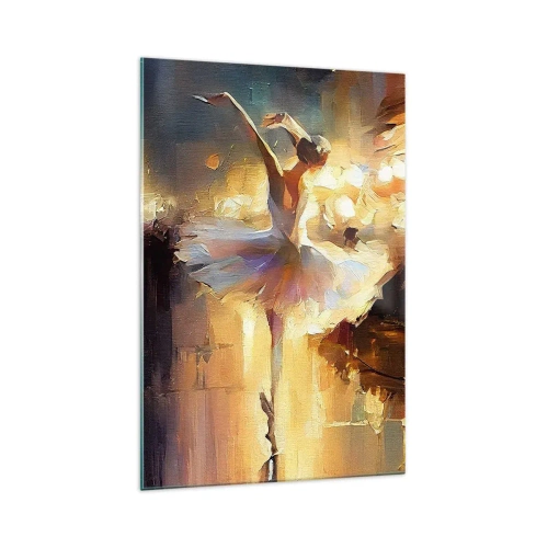 Impression sur verre - Image sur verre - Une ballerine dansant devant une scène éclairée - 70x100cm - Miracle dans la rue - Décoration murale moderne pour le salon et la chambre ARTTOR