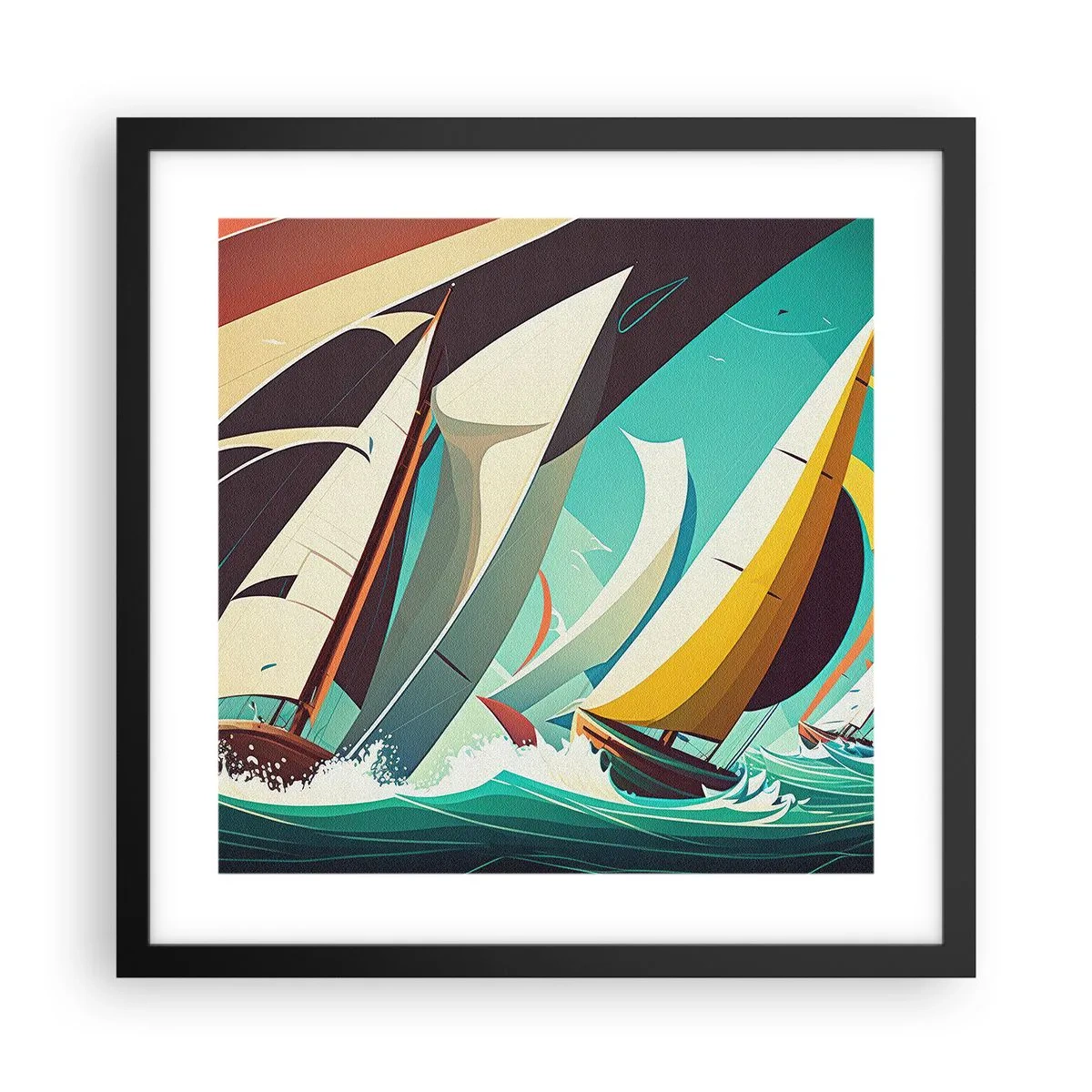 Affiche dans un cadre noir - Poster - Bonne chance avec les éléments - 40x40 cm