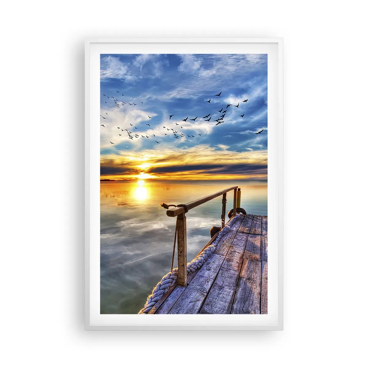 Affiche dans un cadre blanc - Poster - Le vent se repose - 61x91 cm