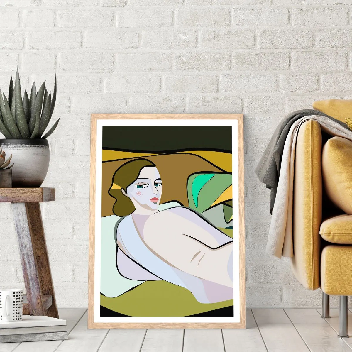 Affiche dans un chêne clair - Poster - Portrait intime - 30x40 cm