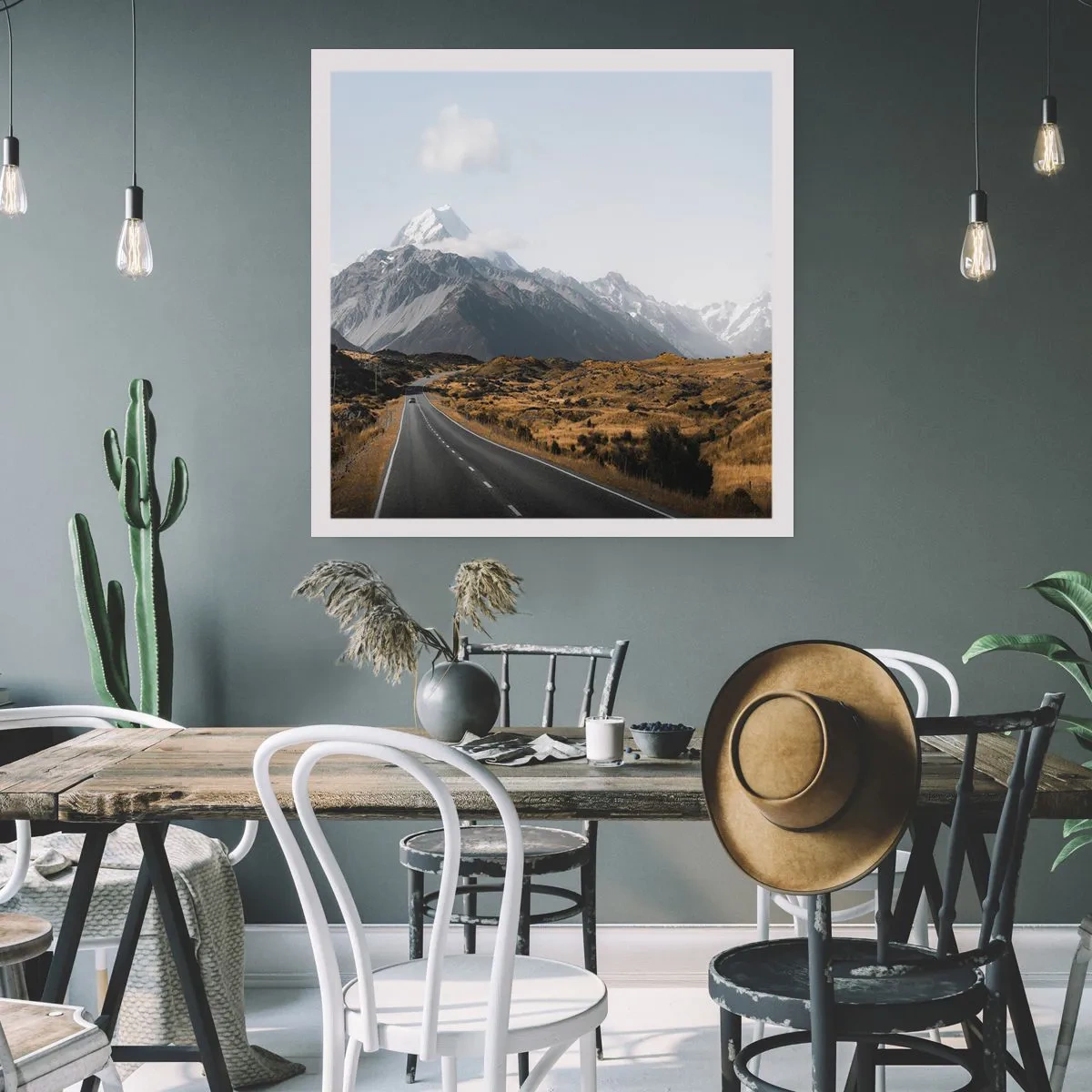 Affiche - Poster - Chemin vers le coeur de la montagne - 40x40 cm