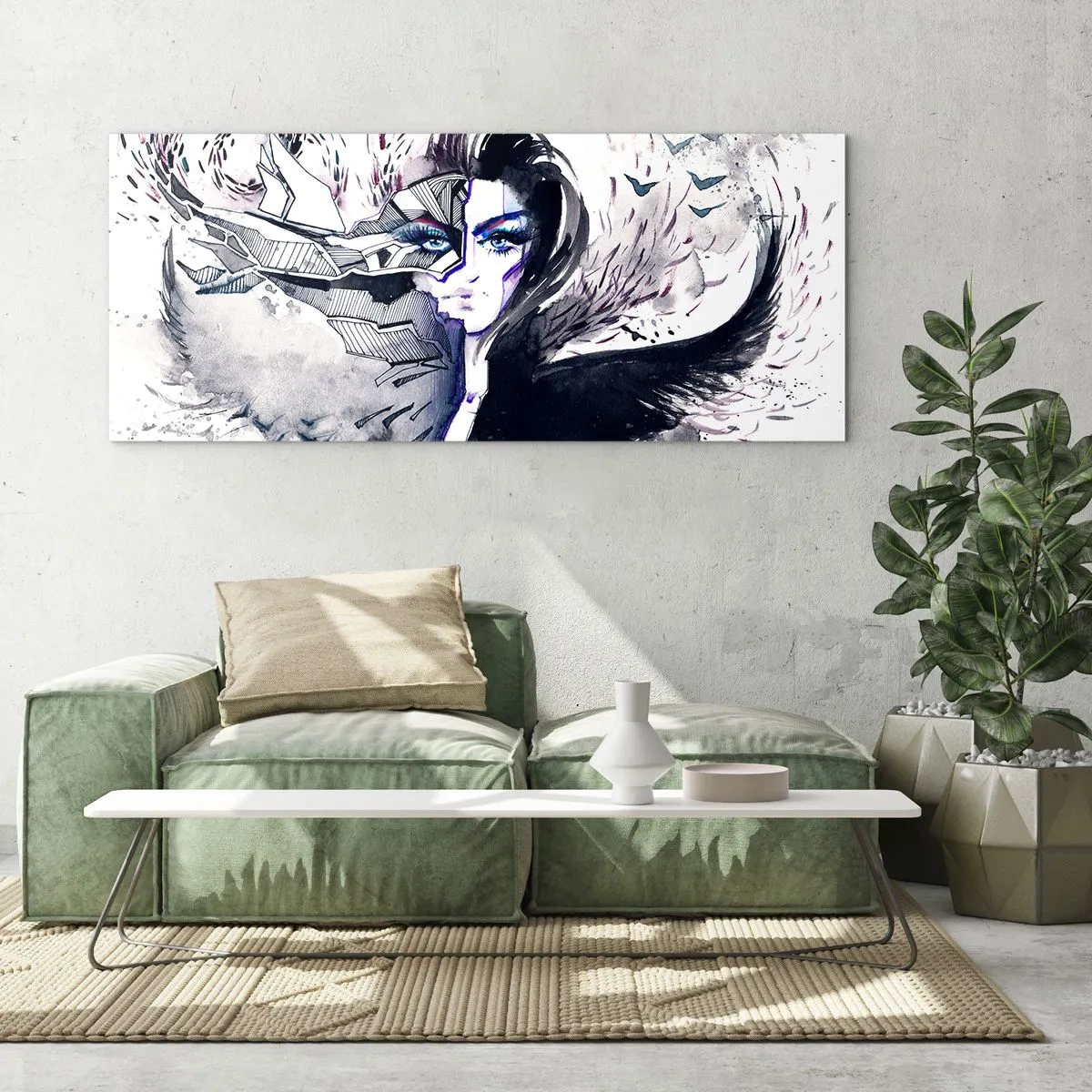 Impression sur verre - Image sur verre - Démoniaque et belle - 90x30 cm