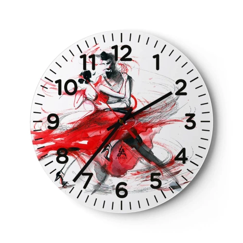 Horloge murale - Pendule murale - Tango - le rythme de la passion - 30x30 cm