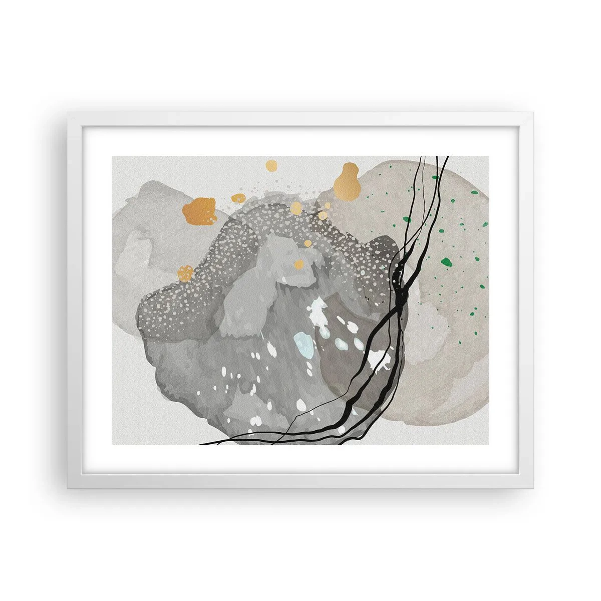 Affiche dans un cadre blanc - Poster - Composition organique - 50x40 cm