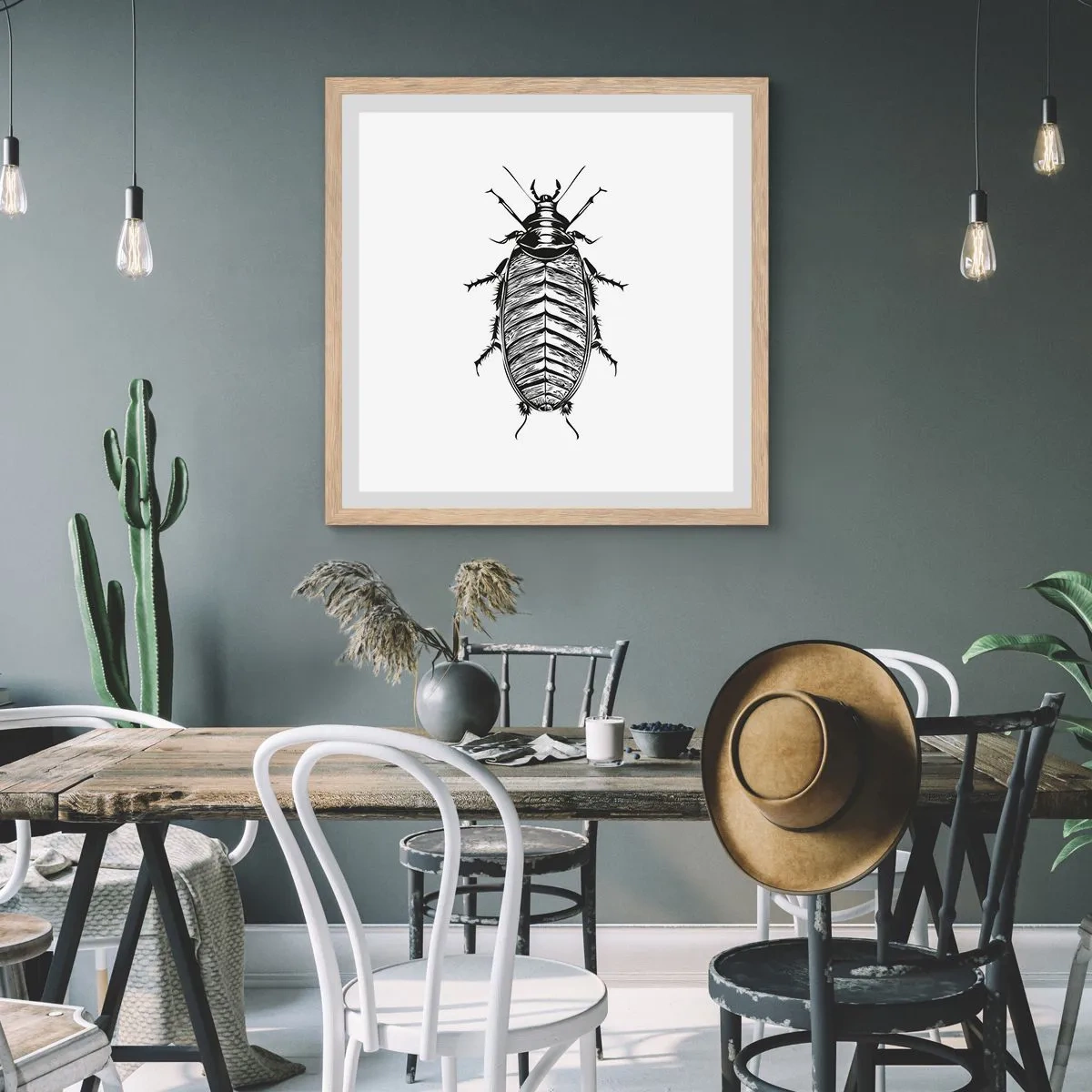 Affiche dans un chêne clair - Poster - Quel spécimen! - 60x60 cm