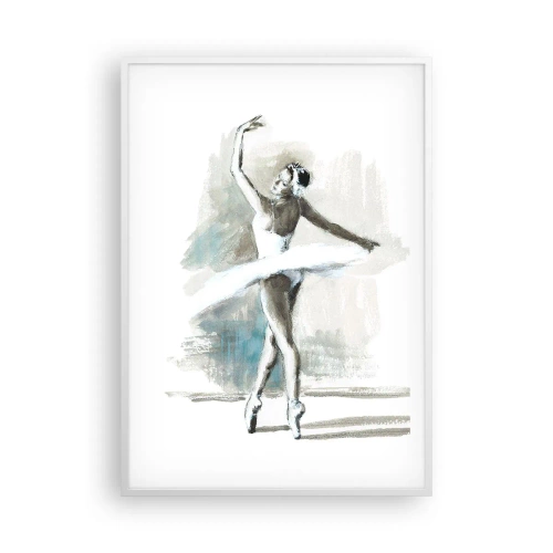 Affiche dans un cadre blanc - Poster - Enchantement du cygne - 70x100 cm