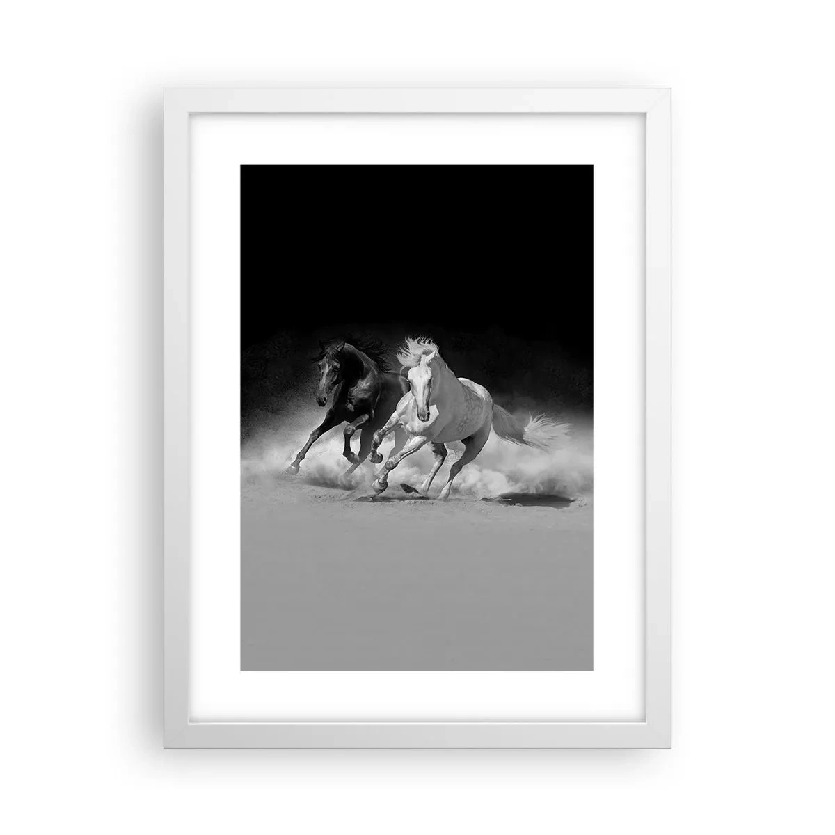 Affiche dans un cadre blanc - Poster - Galop de la liberté - 30x40 cm