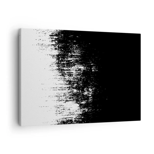 Impression sur toile - Image sur toile - Abstraction minimaliste en noir et blanc - 70x50cm - Et le gagnant est ... - Décoration murale moderne pour le salon et la chambre ARTTOR