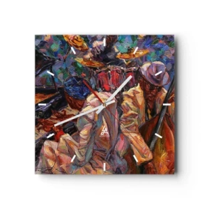 Horloge murale - Pendule murale - Dans le même tempo - 40x40 cm