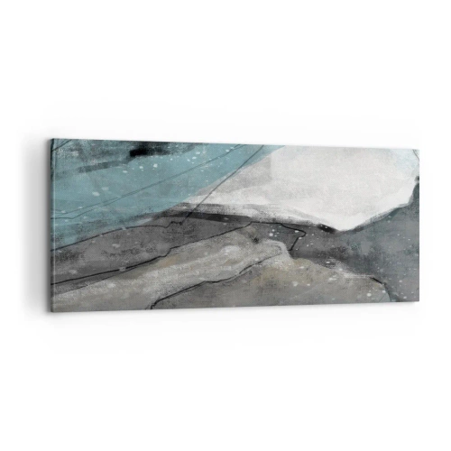 Impression sur toile - Image sur toile - Résumé : roches et glace - 100x40 cm