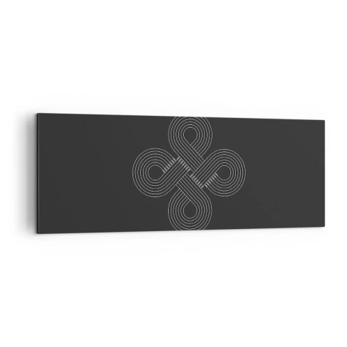 Impression sur toile - Image sur toile - Motif celtique dans un style minimaliste sur fond noir - 140x50cm - Dans l'âme celtique - Décoration murale moderne pour le salon et la chambre ARTTOR