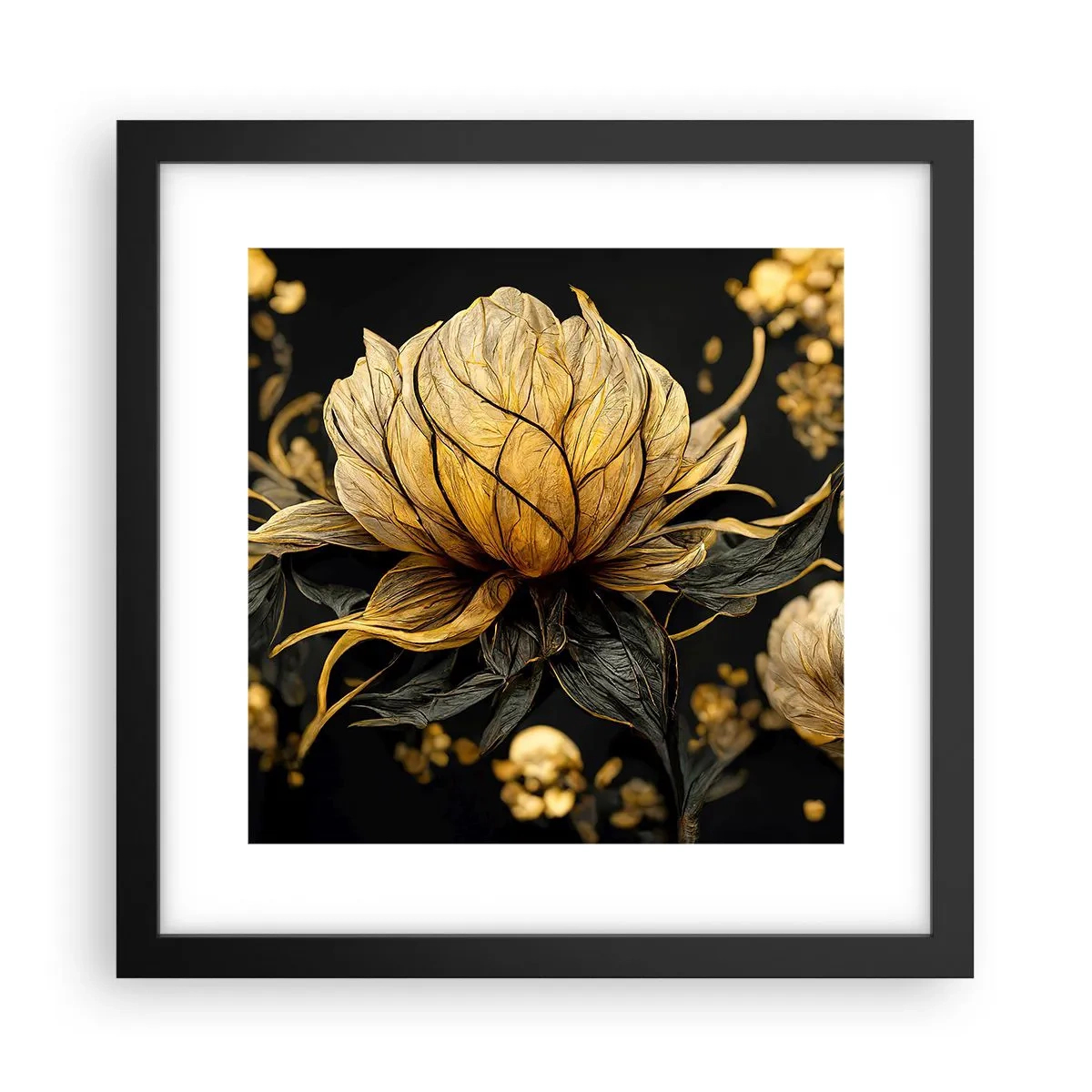 Affiche dans un cadre noir - Poster - Fragilité subtile - 30x30 cm