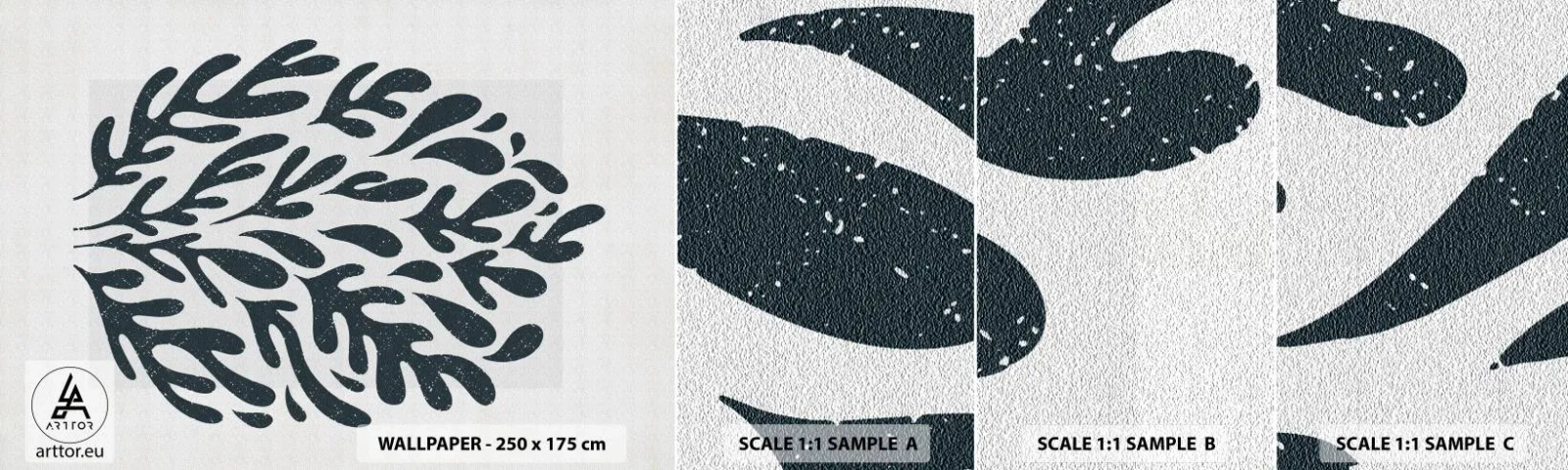 Échantillon de Papier Peint Autocollant Deluxe Sticker - Formes de la nature - Bohème, Minimaliste, Moderne - 100x30 cm