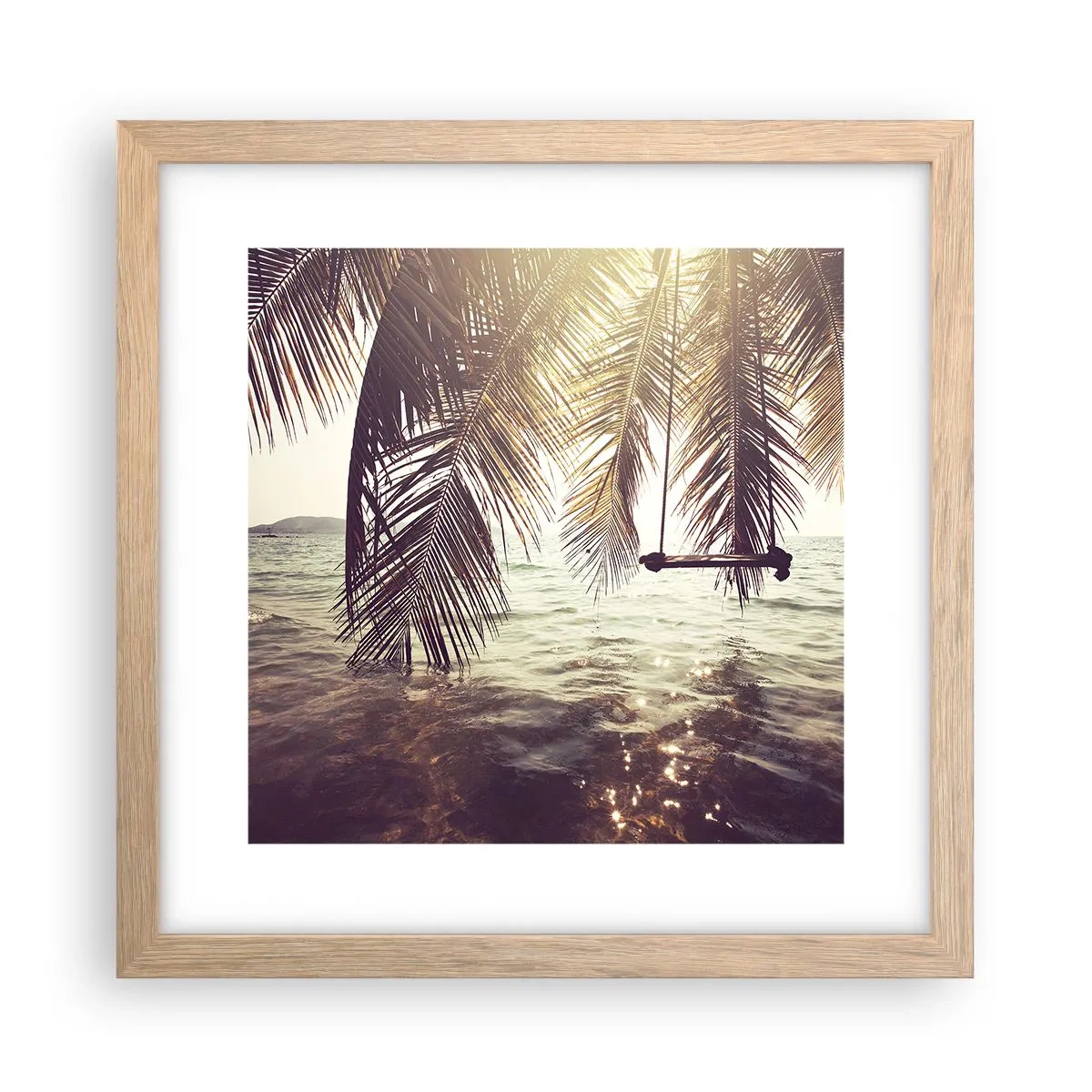 Affiche dans un chêne clair - Poster - Vous pouvez vous balancer dans les nuages ​​à volonté - 30x30 cm