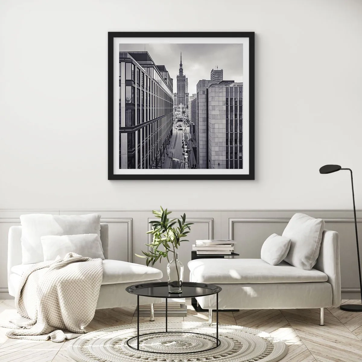 Affiche dans un cadre noir - Poster - Vallée de Varsovie - 30x30 cm