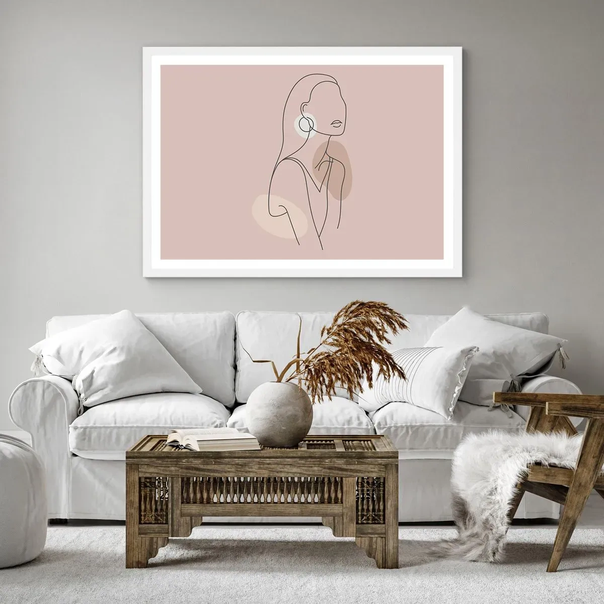 Affiche dans un cadre blanc - Poster - Icone féminin - 50x40 cm