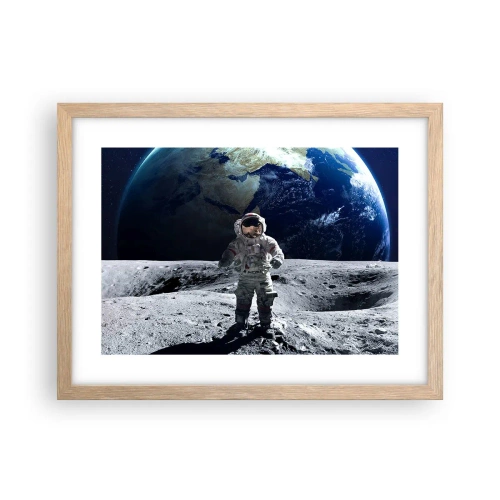 Affiche dans un chêne clair - Poster - Salutations de la lune - 40x30 cm