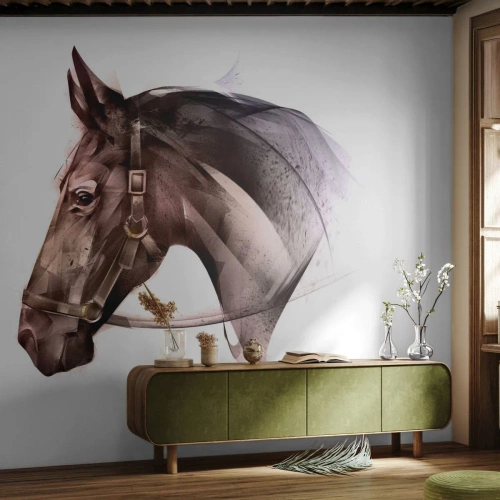 Papier Peint Photo Premium Sand - Quelle grâce - Animaux, Tête de cheval, Cheval - 300x210 cm