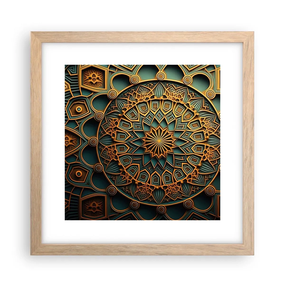 Affiche dans un chêne clair - Poster - Dans une ambiance arabe - 30x30 cm