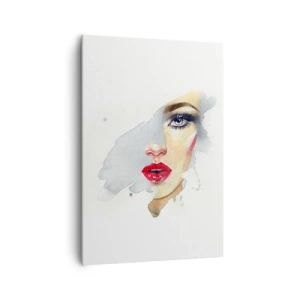 Impression sur toile - Image sur toile - Portrait à l'aquarelle d'une femme au regard intense. - 70x100cm - Reflet dans une goutte d'eau - Décoration murale moderne pour le salon et la chambre ARTTOR