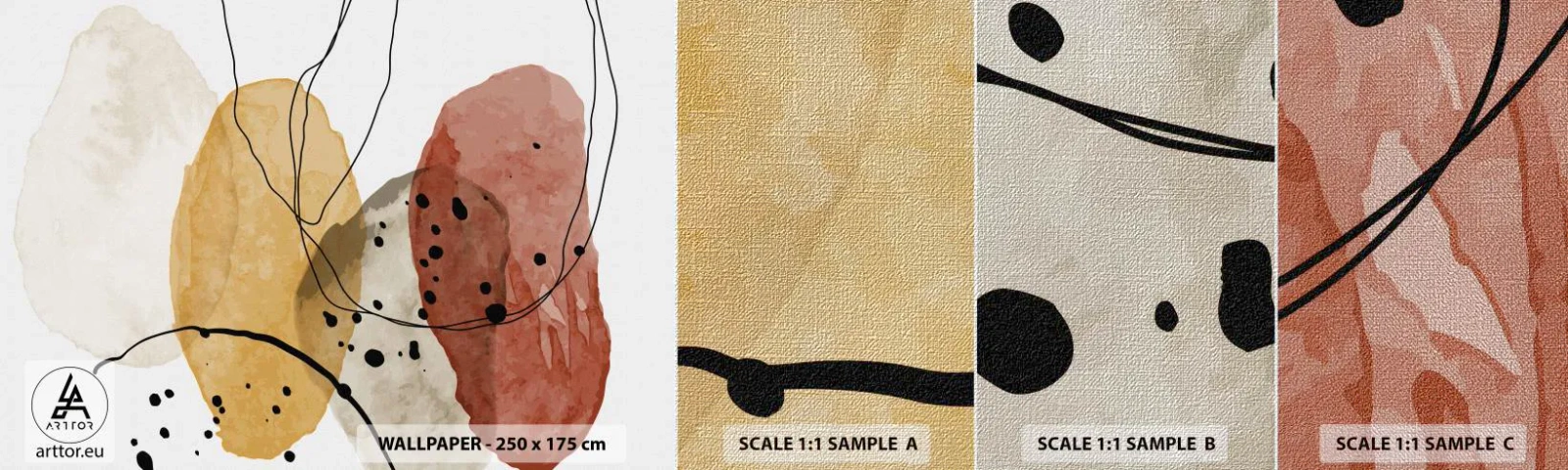 Échantillon de Papier Peint Premium Canvas - Léger et transparent comme l'air - Abstraction, Morceau, Art moderne - 100x30 cm