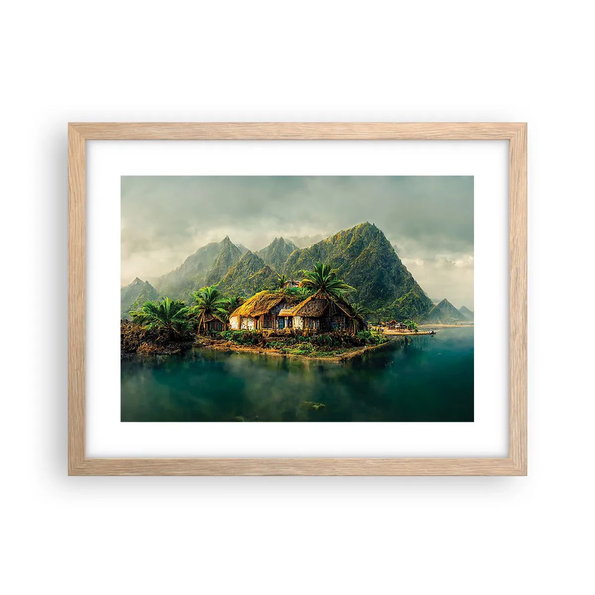 Affiche dans un chêne clair - Poster - Paradis tropical - 40x30 cm