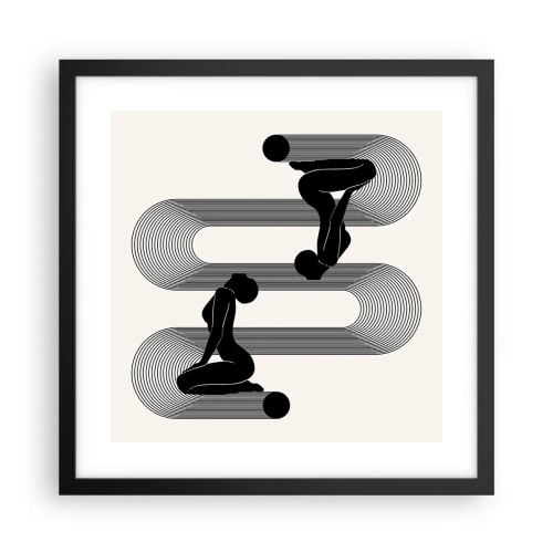Affiche dans un cadre noir - Poster - Symétrie sensuelle - 40x40 cm