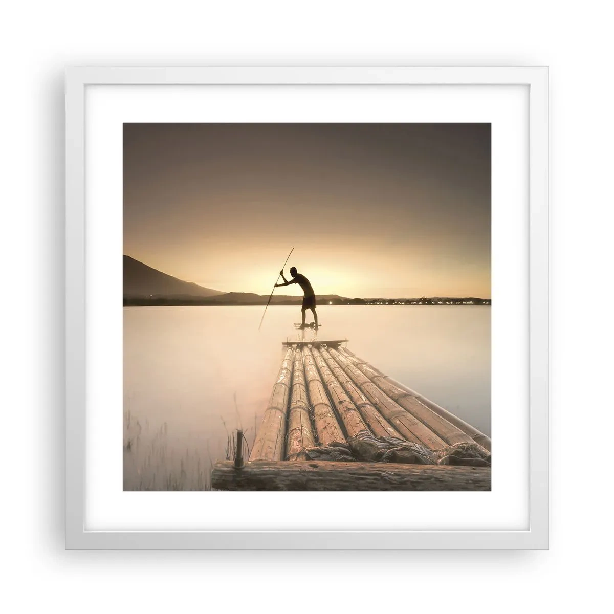 Affiche dans un cadre blanc - Poster - Avant la fin du jour - 40x40 cm