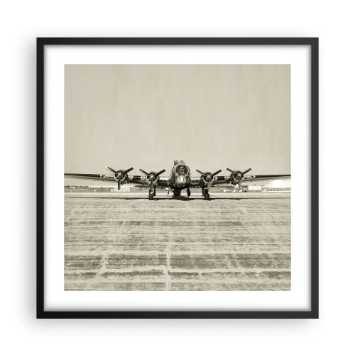 Affiche dans un cadre noir - Poster - Toujours prêt! - 50x50 cm