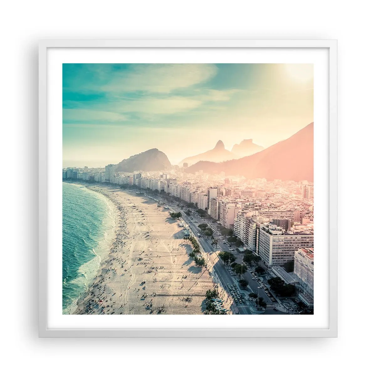 Affiche dans un cadre blanc - Poster - Vacances éternelles à Rio - 60x60 cm