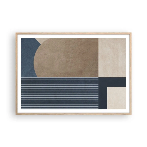 Affiche dans un chêne clair - Poster - Composition simple et en rondeur - 100x70 cm