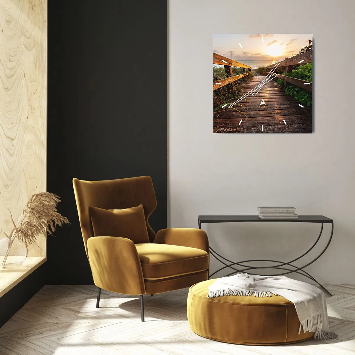 Horloge murale - Pendule murale - Tout droit vers le rivage - 30x30 cm