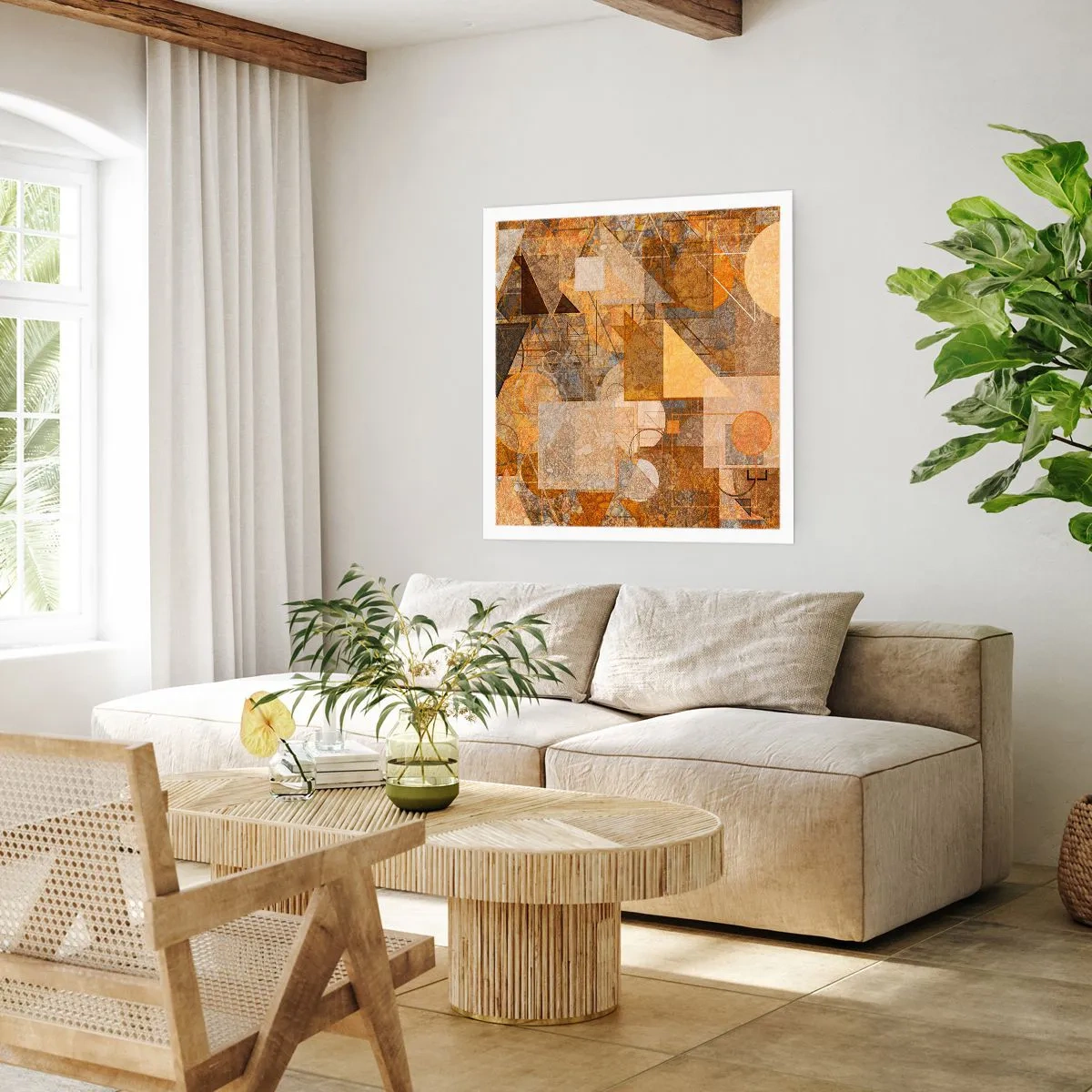 Affiche - Poster - Étude cubique de marron - 60x60 cm