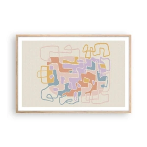 Affiche dans un chêne clair - Poster - Labyrinthe – une aventure joyeuse - 91x61 cm