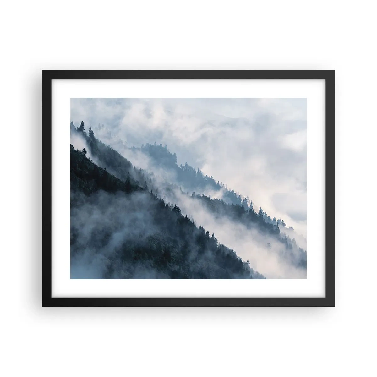 Affiche dans un cadre noir - Poster - Mysticisme des montagnes - 50x40 cm