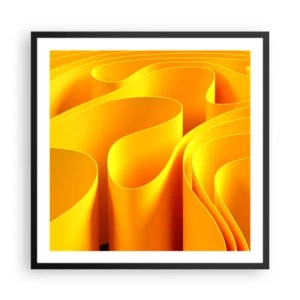 Affiche dans un cadre noir - Poster - Comme les vagues du soleil - 60x60 cm