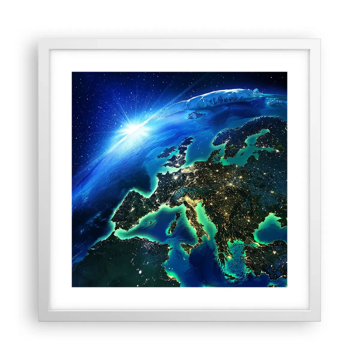 Affiche dans un cadre blanc - Poster - Europe pétillante - 40x40 cm