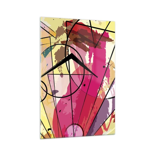 Impression sur verre - Image sur verre - Abstraction avec des lignes et des formes géométriques - 70x100cm - Explosion - Décoration murale moderne pour le salon et la chambre ARTTOR