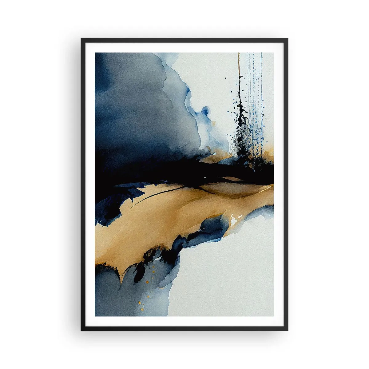 Affiche dans un cadre noir - Poster - Derrière le rideau - 70x100 cm