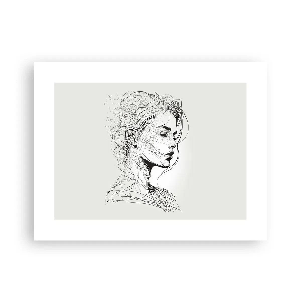 Affiche - Poster - Portrait en pensée - 40x30 cm