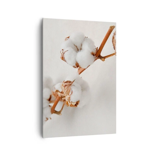 Impression sur toile - Image sur toile - Un brin de coton sur un fond subtil - 70x100cm - Seulement caliner - Décoration murale moderne pour le salon et la chambre ARTTOR