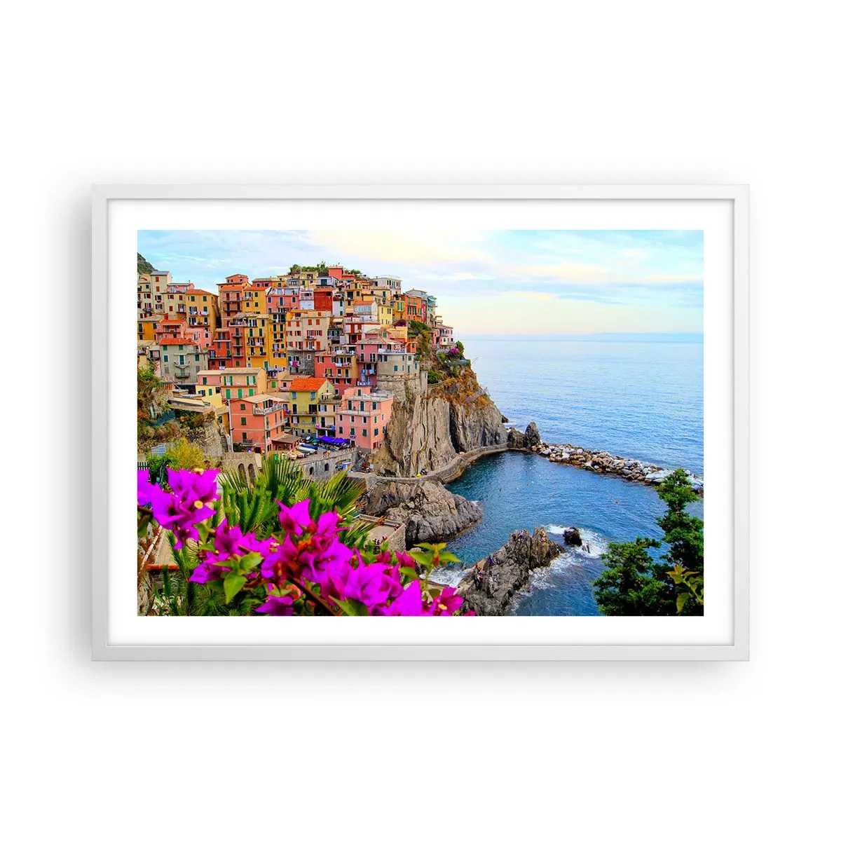 Affiche dans un cadre blanc - Poster - La ville qui rit - 70x50 cm